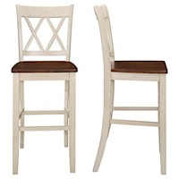 Set of 2 Counter Height Double X Back Side Chair