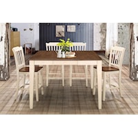 Square Counter Height Dining Table w/ Butterfly Leaf