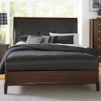 Contemporary California King bed with Diamond Tufted Upholstered Headboard