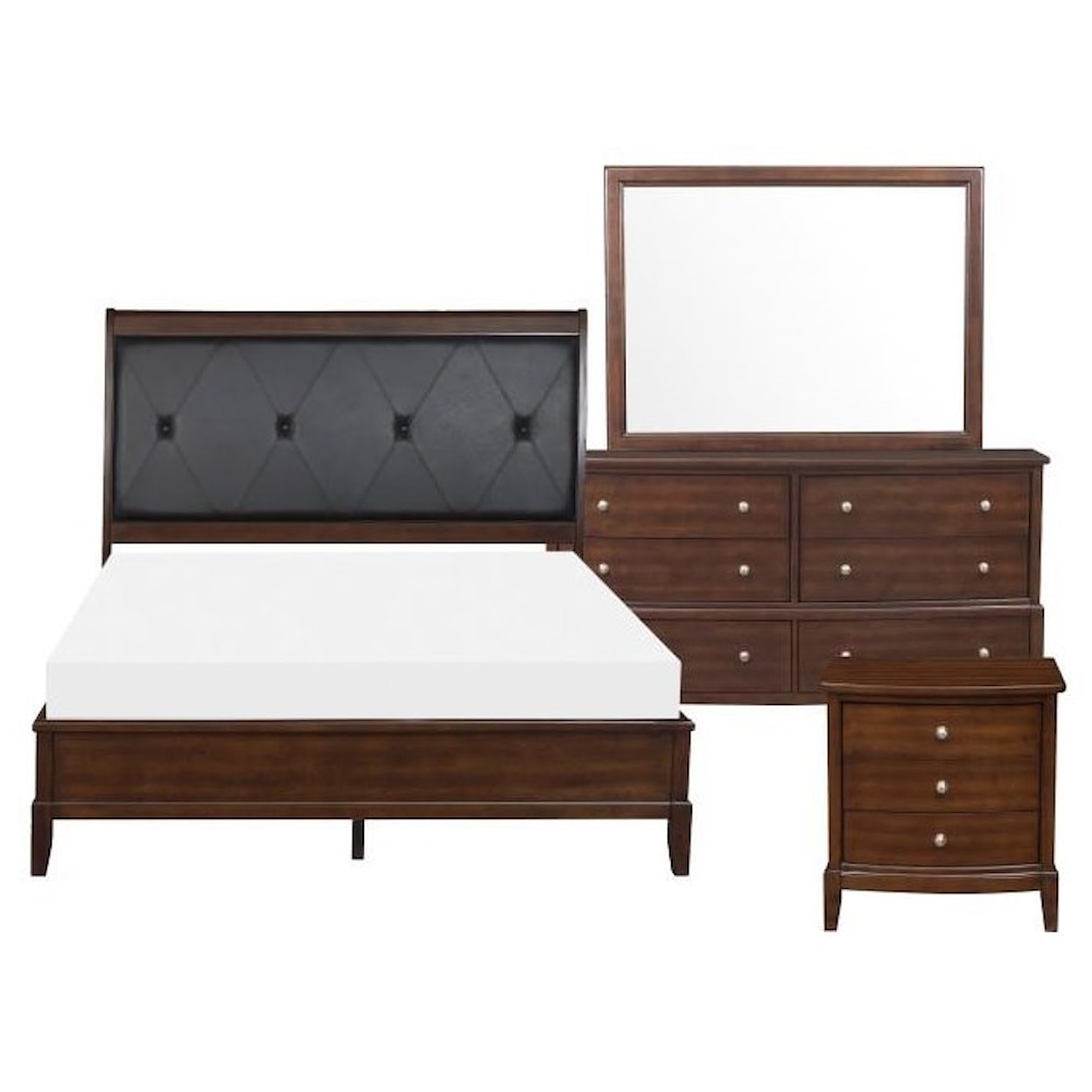Homelegance Furniture Cotterill East King Bed Dresser Mirror and Nightstand