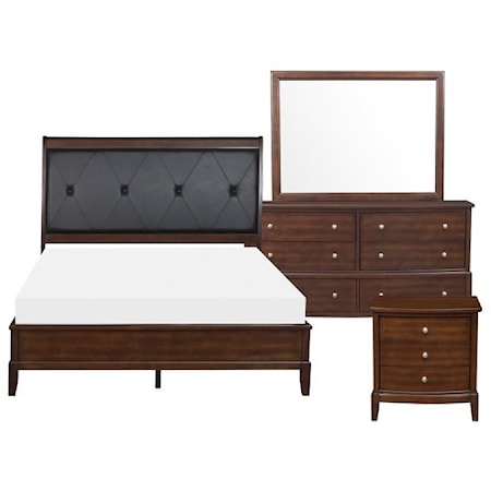 Queen Bed Dresser Mirror and 1 Nightstand