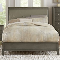 Contemporary Queen bed with Diamond Tufted Upholstered Headboard