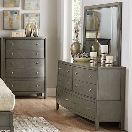 Dresser and Mirror Set