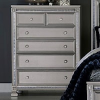 Glam Chest of 6 Drawers with Intricate Inlay
