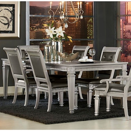 Glam Dining Table with Intricate Inlay