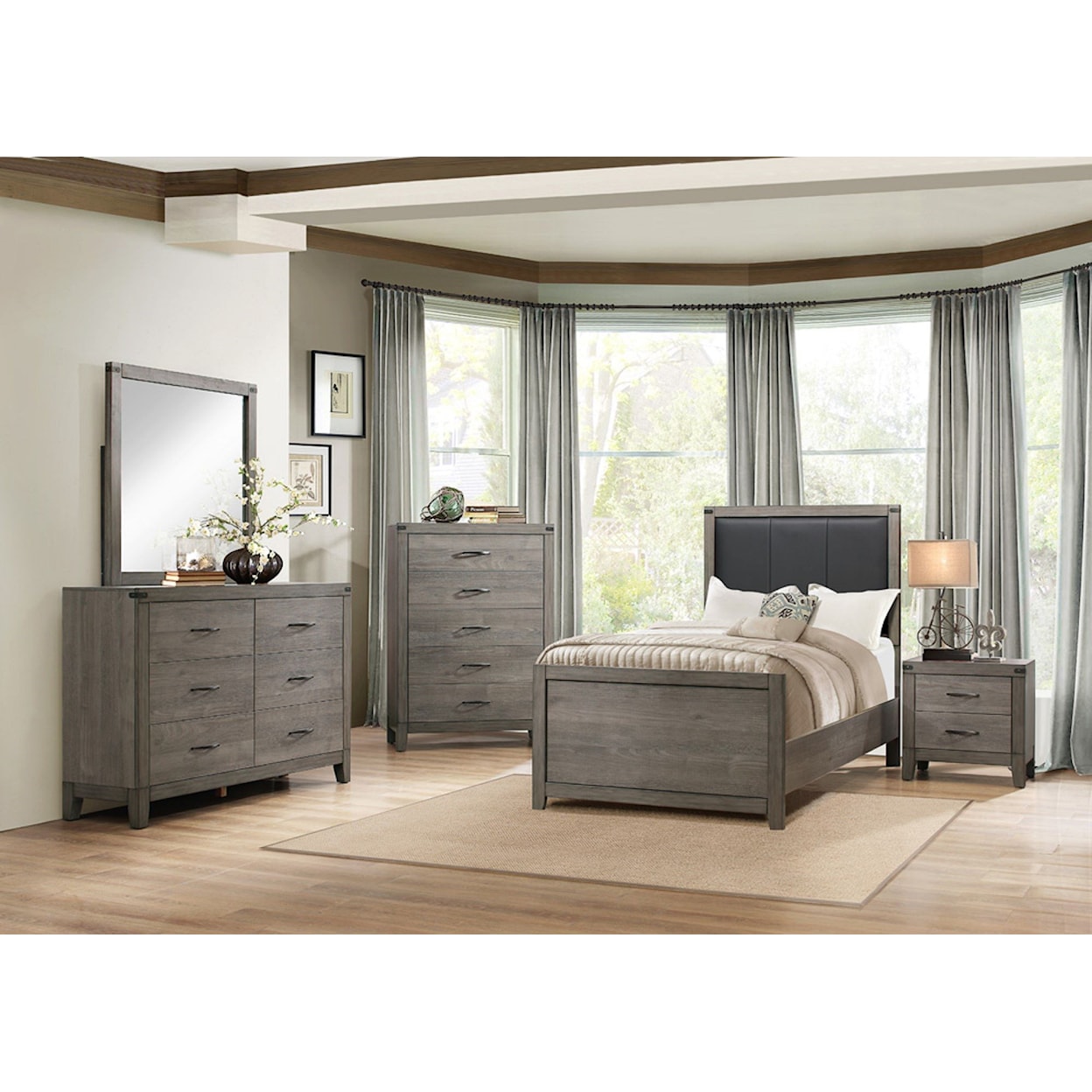Homelegance Furniture 2042 Contemporary Twin Bedroom Group