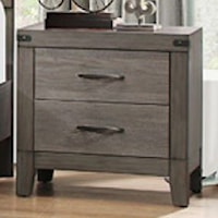 Contemporary 2-Drawer Nightstand with Modern Silhouette