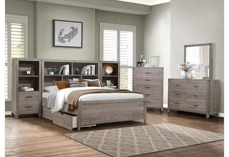 2042 Full Bookcase Bed by Homelegance at Darvin Furniture