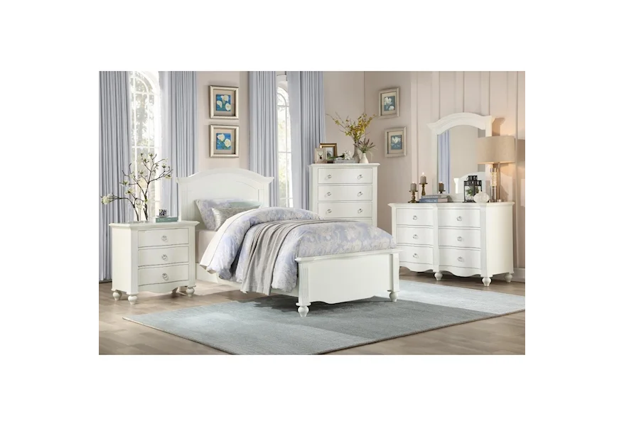 2058WH Twin Bedroom Group  by Homelegance at Nassau Furniture and Mattress