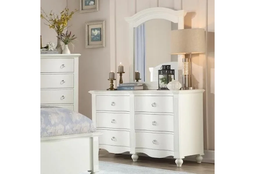 2058WH Dresser and Mirror Set by Homelegance at Nassau Furniture and Mattress