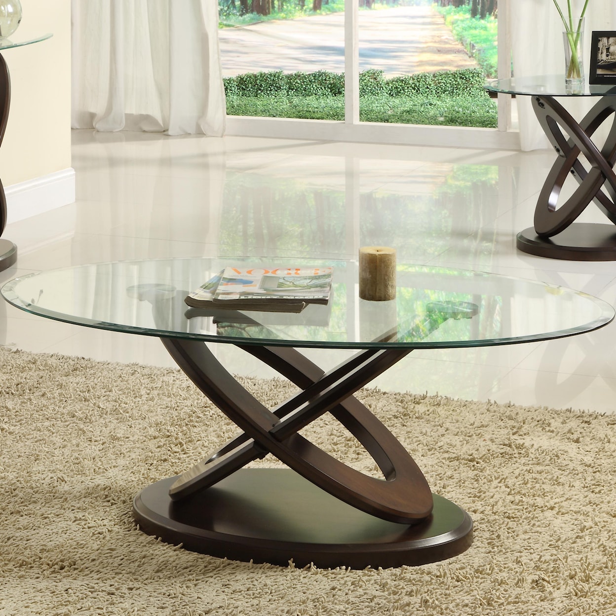 Homelegance 3401W Oval Cocktail Table