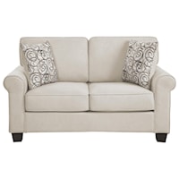 Transitional Love Seat with Removable Seat and Back Cushions