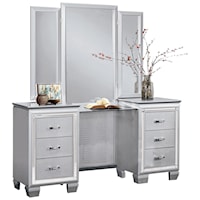 Glam Vanity Dresser with Mirror Accents