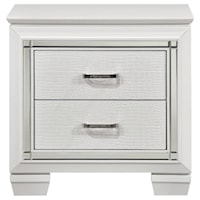 Glam Two Drawer Nightstand with Under-Light