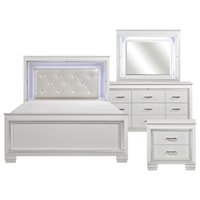 Full Bed Dresser Mirror and 1 Nightstand