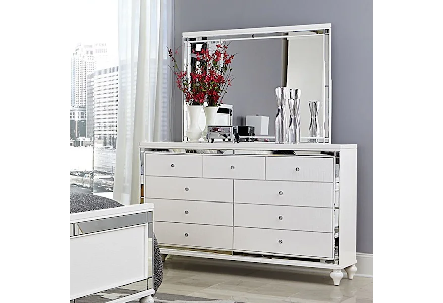 Alonza Dresser and Mirror Combo by Homelegance at A1 Furniture & Mattress