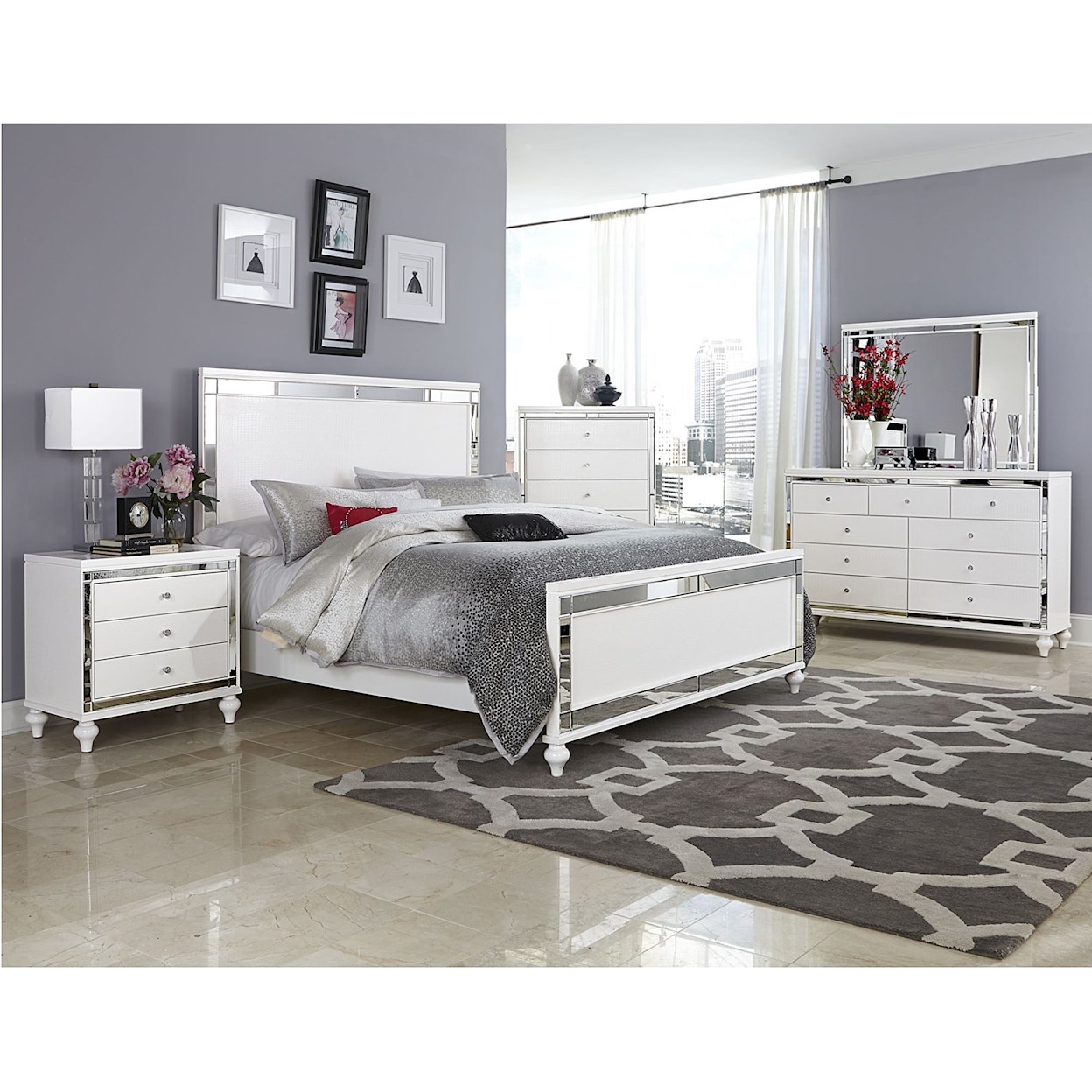 Homelegance Furniture Alonza Dresser and Mirror Combo