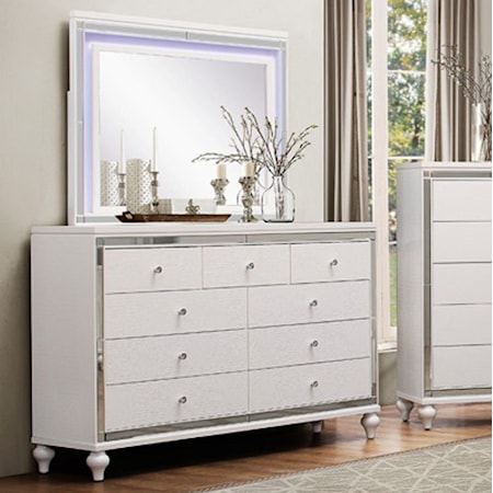 Dresser and LED Lit Mirror Combo