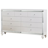 Glam Dresser with Mirrored Inlays and Embossed Alligator Texture