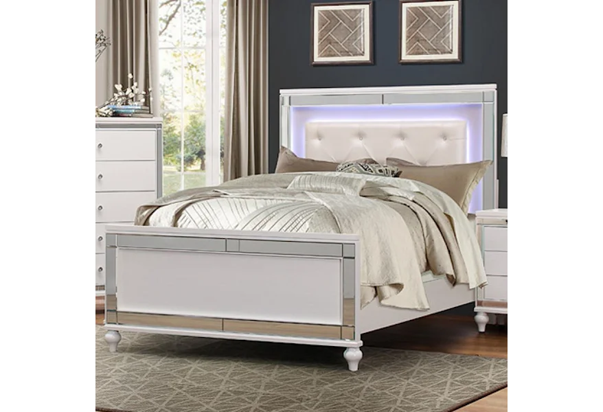 Alonza Queen LED Lit Bed by Homelegance at Z & R Furniture