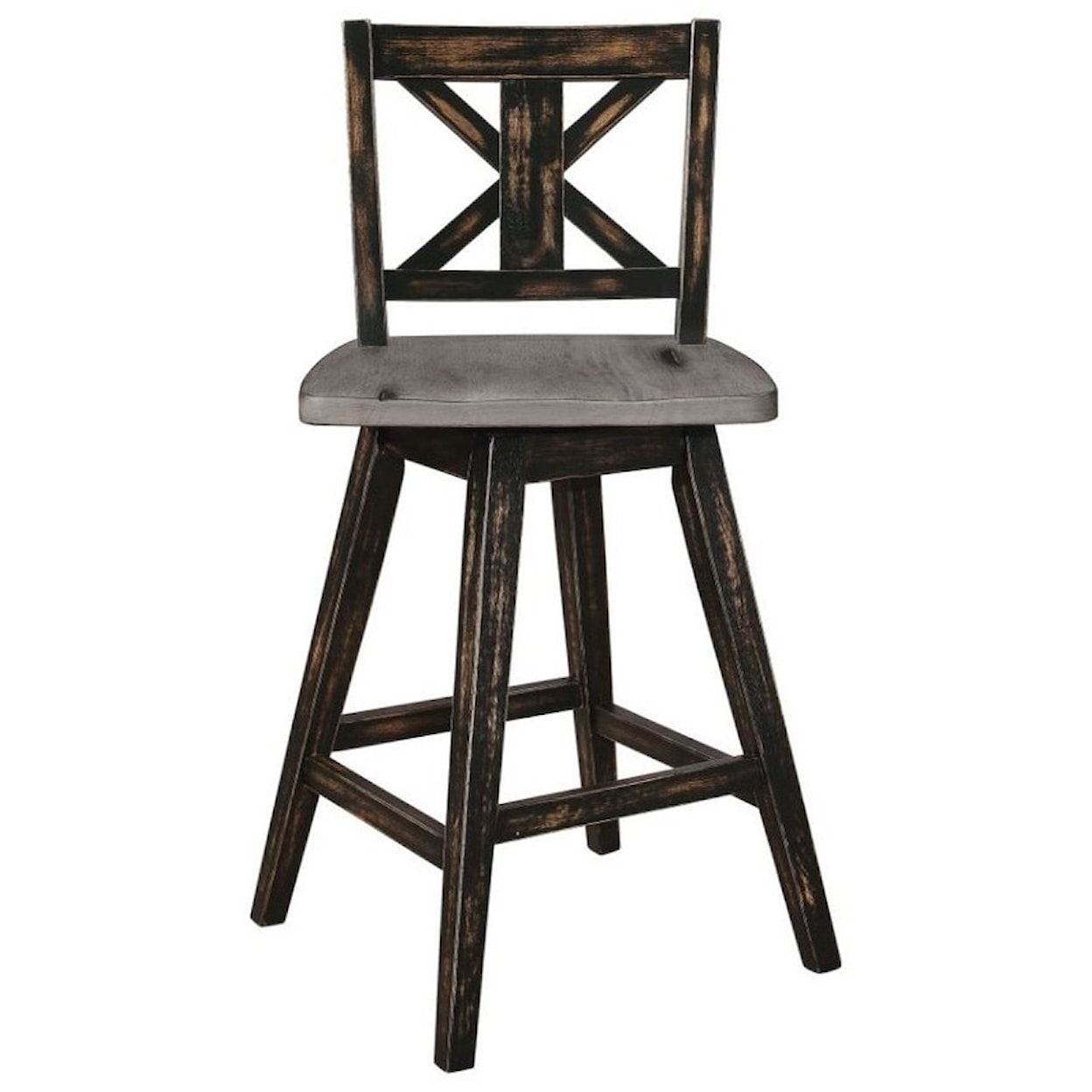 Home Style Neo Black bar height swivel barstool