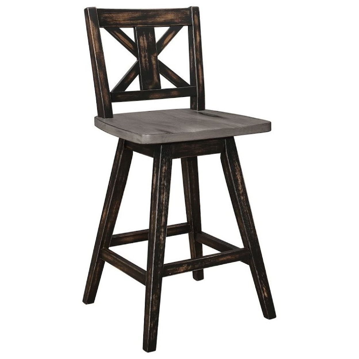 Home Style Neo Black bar height swivel barstool