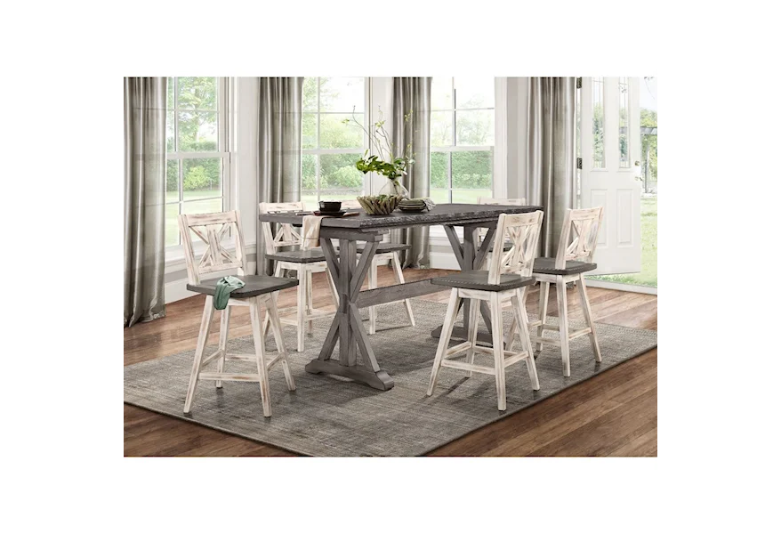 Amsonia 7-Piece Counter Height Dining Set by Homelegance at Dream Home Interiors