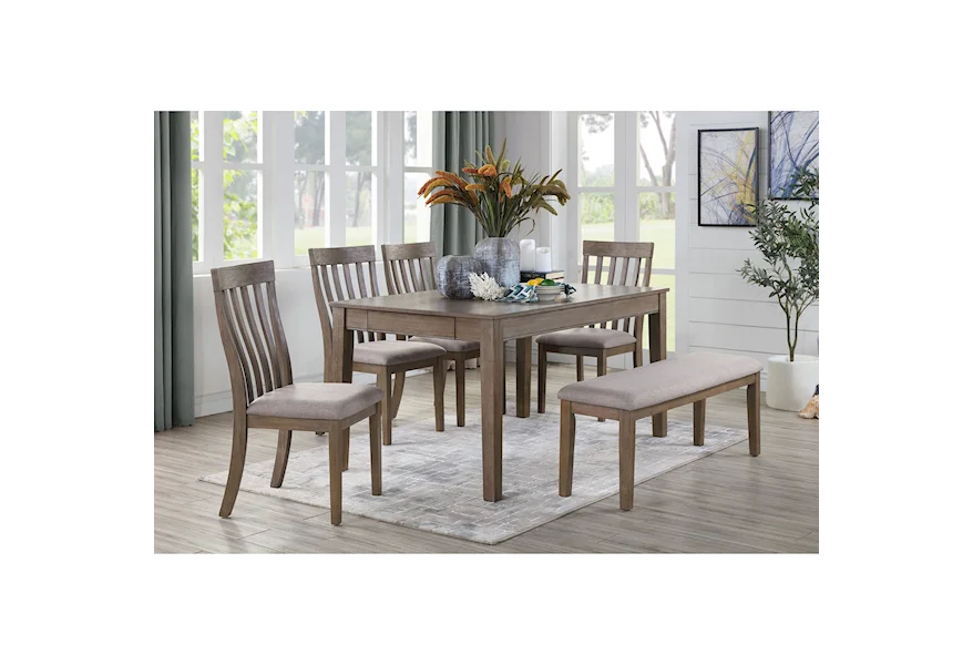Armhurst 6-Piece Table and Chair Set with Bench by Homelegance at A1 Furniture & Mattress