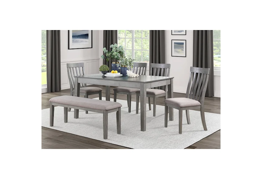 Armhurst 6-Piece Table and Chair Set with Bench by Homelegance at Dream Home Interiors