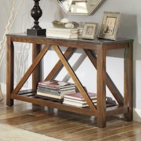 Mission Sofa Table with Bluestone Marble Top