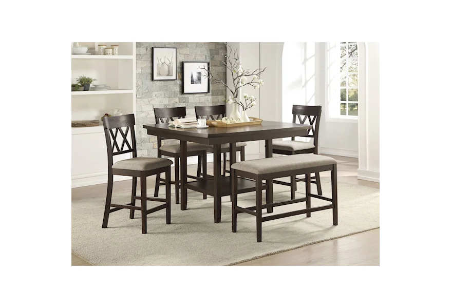 Balin 6-Piece Counter Height Table and Chair Set by Homelegance at Z & R Furniture