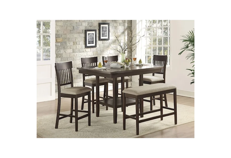 Balin 6-Piece Counter Height Table and Chair Set by Homelegance at A1 Furniture & Mattress
