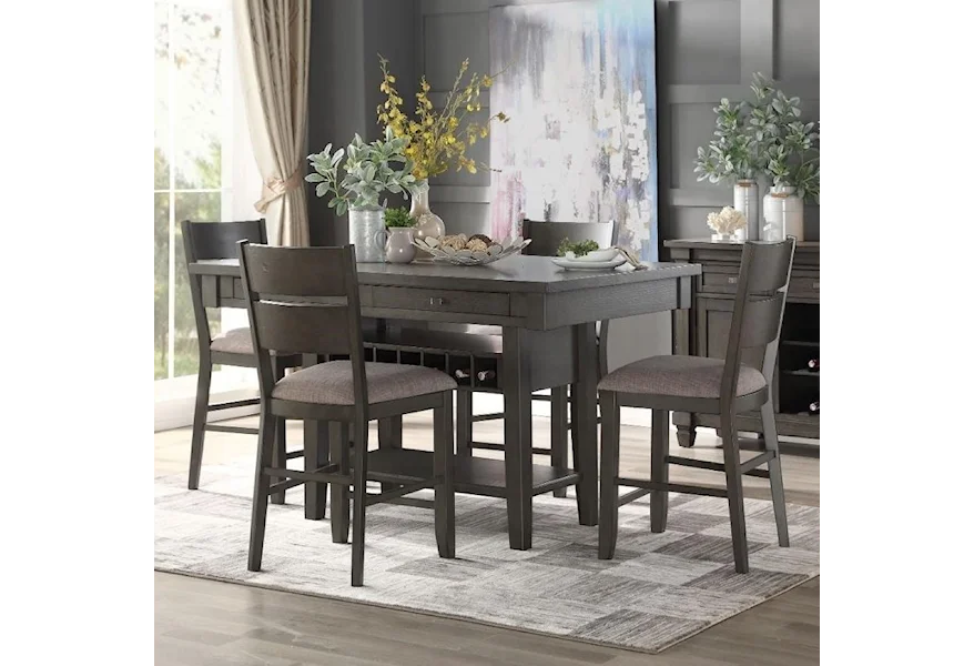 Baresford 5-Piece Counter Height Dining Set by Homelegance at A1 Furniture & Mattress