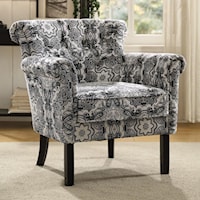 Transitional Accent Chair with Tufted Back