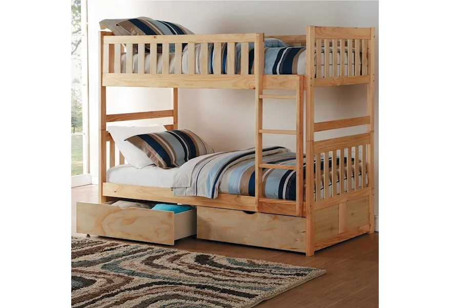 Bartly Twin/Twin Bunk Bed by Homelegance at A1 Furniture & Mattress