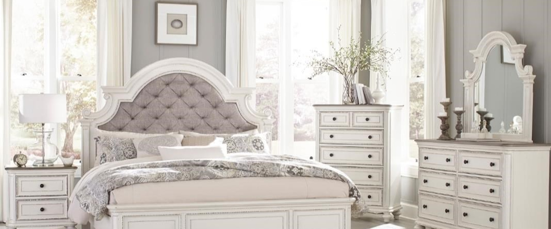 Antique White King Bedroom Group 1
