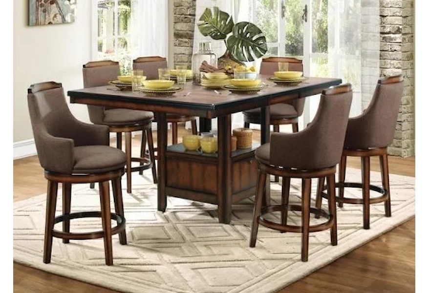 Bayshore Fabric Counter Height Table and Chair Set by Homelegance at A1 Furniture & Mattress