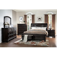 Grey Transitional 4 Piece Queen Bedroom Group