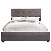 Contemporary Full Upholstered Bed with Tufted Headboard