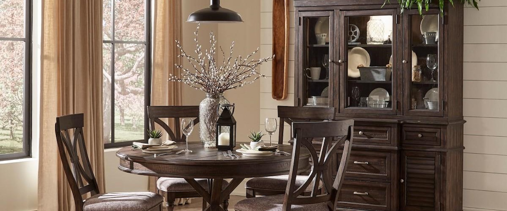 5-Piece Dining Set with Upholstered Chairs