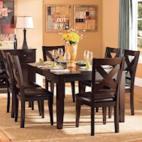 Transitional Formal Dining Table and Chair Set with Butterfly Leaf Table