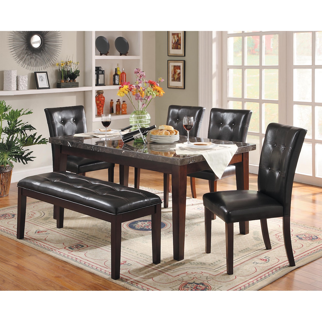 Homelegance Furniture Decatur 6 Piece Dining Set with Bench