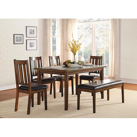 Dining Table, Bench and 4 Chairs