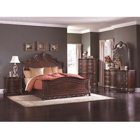 Traditional King Bedroom Group with Sleigh Bed
