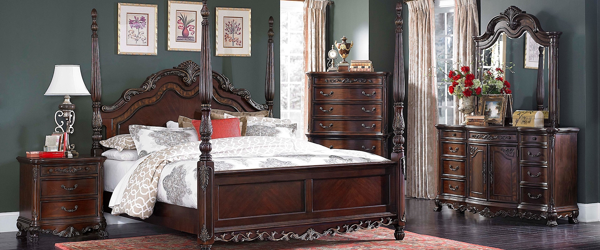 Traditional Queen Bedroom Group with Poster Bed