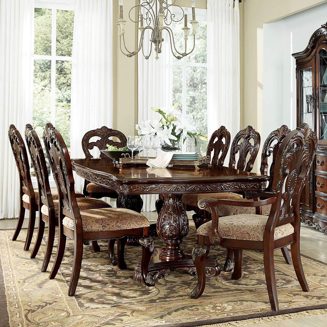 Homelegance Furniture Deryn Park Dining Table and Chair Set