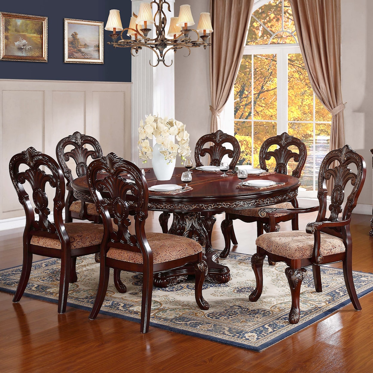 Homelegance Furniture Deryn Park Dining Table and Chair Set