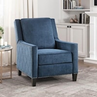 Push Back Reclining Chair with Nail Head Trim