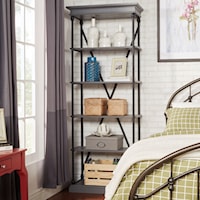 Open Bookcase with Metal Frame