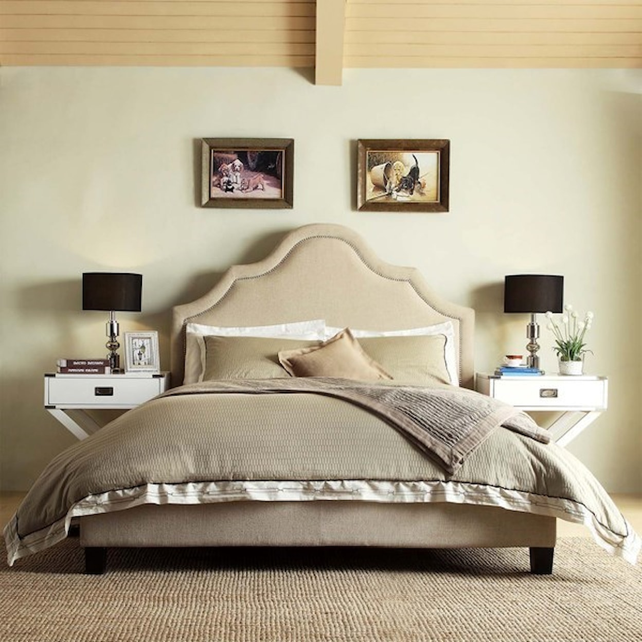 Homelegance E377 Beige Queen Upholstered Headboard